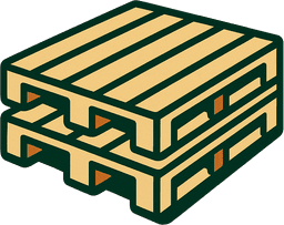Stacked wooden pallets icon